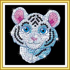 Sequin Art® 60 White Tiger Sparkling Mini Craft Kit - Complete in 1 Ho -  GeospacePlay